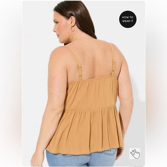 Torrid Washable Crinkle Gauze Sleeveless Crochet Tank Women's Size Large - Picture 2 of 4